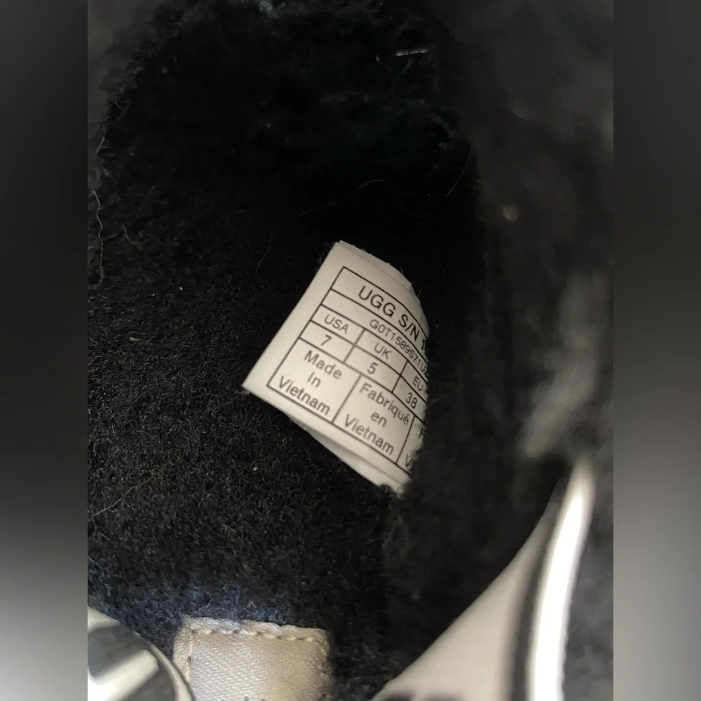 UGG Black Fluffy Sandals - Picture 4 of 8